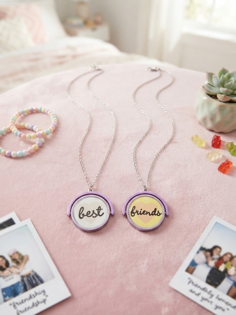 Best Friends Purple Pendant Necklace Set - Kids Accessories